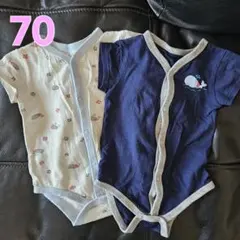 ロンパース 肌着 70 くじら 男の子 西松屋 ベビー肌着 夏 ボディスーツ