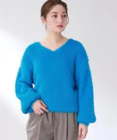 THE SHOP TK シャギーＶネックニット