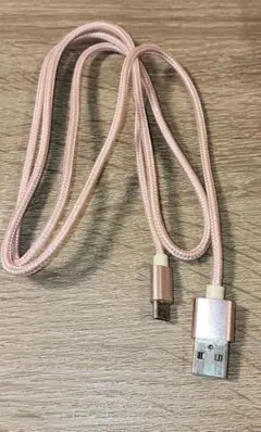 USB-A to Micro USB 充電ケーブル ピンク