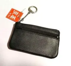 本革財布　ブラック　黒　ミニ財布　軽量　薄型　カードケース　 レザー財布