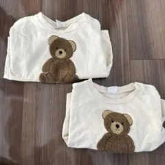 バースデー　スウェット　くまさん　リンクコーデ　８０　９０