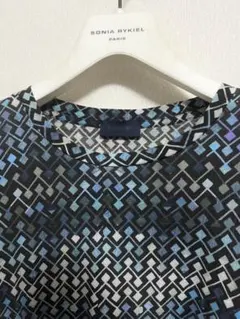 【未使用】LANVIN ルカオッセンドライバー Tシャツ ブルー モザイク柄のサムネイル