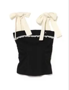 ANDMARY Lil lace knit tops black - メルカリ
