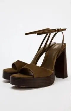 売り切れ商品！ZARA スエードプラットフォームサンダル