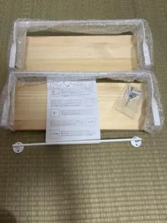 [新品未使用]木製ウォールシェルフ 2個セット 壁掛け棚 北欧風のサムネイル