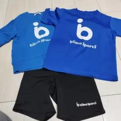 biima Sports 体操服セット 青いスウェットと黒いショートパンツ