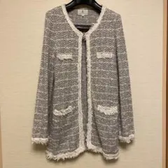 組曲　ツイード調ロングカーディガン  ロングジャケット