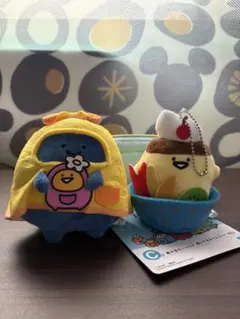 【中古品】お文具といっしょ　一番くじ　ぬいぐるみマスコット　2種