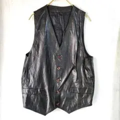 bajra /バジュラ ラムレザーベスト スカル 総柄 ブラック L - メルカリ