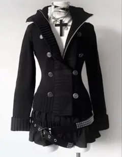 ブラック ニットカーディガン レディース レトロ きれいめカジュアル フェミニン