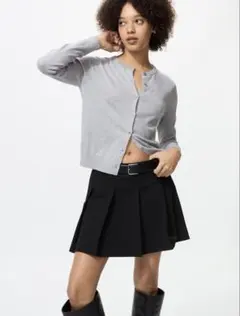 ユニクロ UVカット クルーネックカーディガン グレー