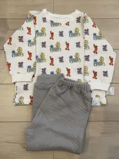 [新品・未使用品] ユニクロ　キルトパジャマ　セサミストリート 110cm