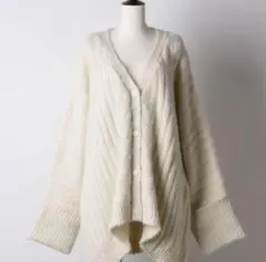 新品LA BELLE ETUDE フェザーヤーンBIGニットアウターカーディガン