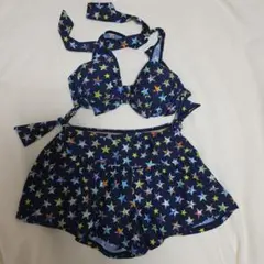 カラフル星柄セパレート水着 サイズ9M ネイビ