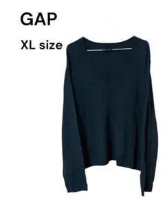 GAP ギャップXL黒 Vネック 長袖セーター　大きめ　ゆったり　レディース