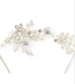 花とパールのヘッドドレス