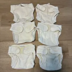 60-70 布おむつカバー 6枚セット マジックテープ式 コットン ベビー