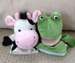パペットマペット うしくんとカエルくんの手袋人形セットのサムネイル