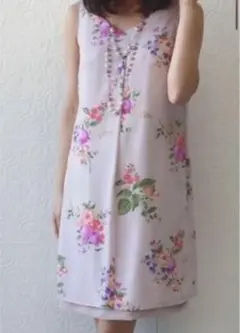 Rose Tiara リバーシブルフルーツフラワープリントチュニックワンピース