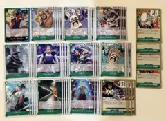 決戦の刻 緑デッキパーツセット 緑ノーマル全種39枚＋青緑ルフィ1枚