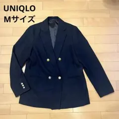 UNIQLO ネイビー ダブルテーラードジャケット M ウール混