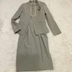 グリーンレーベルリラクシング ノーカラー ジャケットワンピース 2点セット