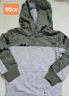 H&M　恐竜パーカー２色切り替え　90㎝