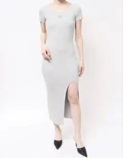 GYDA GGプレートハーフスリーブLONGニットワンピース