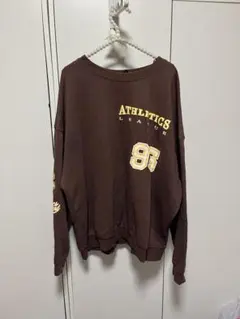 H&Mプリント トレーナー ブラウン X L