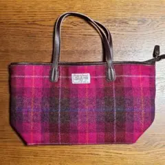 Harris Tweed ピンクチェック トートバッグのサムネイル