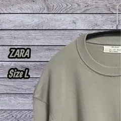 ZARA ORIGINS クルーネック ウールニット セージ Lのサムネイル