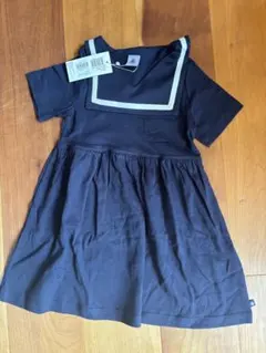 未使用　ネイビー 半袖ワンピース 104cm プチバトー
