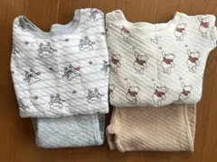 ユニクロ キルトパジャマセット ノンタン プーさん