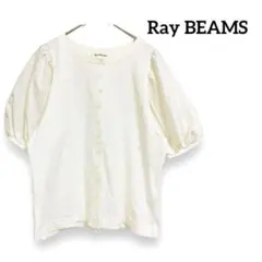 レイビームス　半袖Tシャツ　ボリューム袖　ブラウス　カットソー　M a107