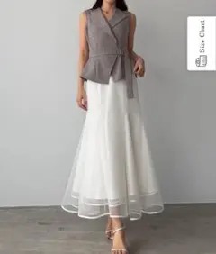 Louere ベストドッキングマーメイドワンピース　グレー