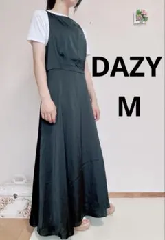 DAZYレディース　キャミワンピース　黒　ロング