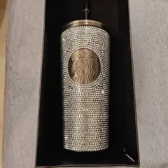 海外限定スターバックスシルバーラインストーンタンブラー