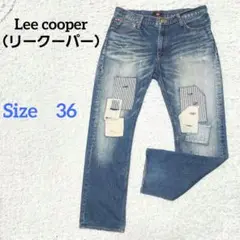 Lee cooper（リークーパー）パッチワークデザイン ストレートデニム36