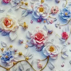 ❣️【限定】おしゃれなお花柄立体感　綿100%シーチング生地　110x100cm