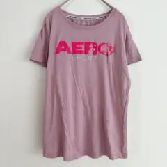 半袖Tシャツ 薄紫 L ロゴ カジュアル スポーツ トップスのサムネイル