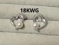 MIKIMOTO ミキモト ハートピアス パール真珠　K18WGのサムネイル