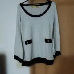 セシルマクビー　グレー 長袖ニット ポケット付き