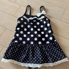 水玉模様 フリル付き水着 100cm以上