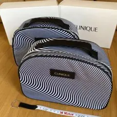 【未使用】CLINIQUE ストライプポーチ 2個
