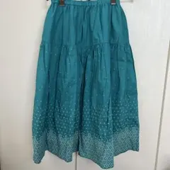 ターコイズ刺繍コットンフレアスカートのサムネイル