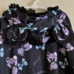 クマ耳のフードパーカー　大きめＬ XL　トレーナーワンピ　トラバストーキョー好き