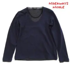 【HIDEAWAYS NICOLE】ニコル　濃紺　レイヤード風　ロンT　0157