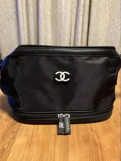 【非売品】CHANEL シャネルブラック ナイロン 大容量ポーチ