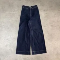 AZUL BY MOUSSY ハイウエスト ワイドデニムパンツ 大人カジュアル