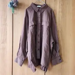 ♦️週末特価【ローリーズファーム】リネン 長袖 ロンク スルー シャツ リヨセル